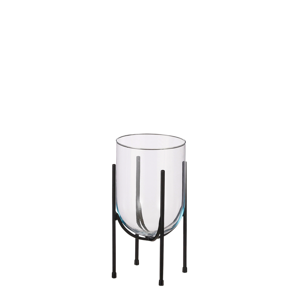 Jamey Vaas op Standaard - H31 x Ø17 cm - Transparant, Zwart