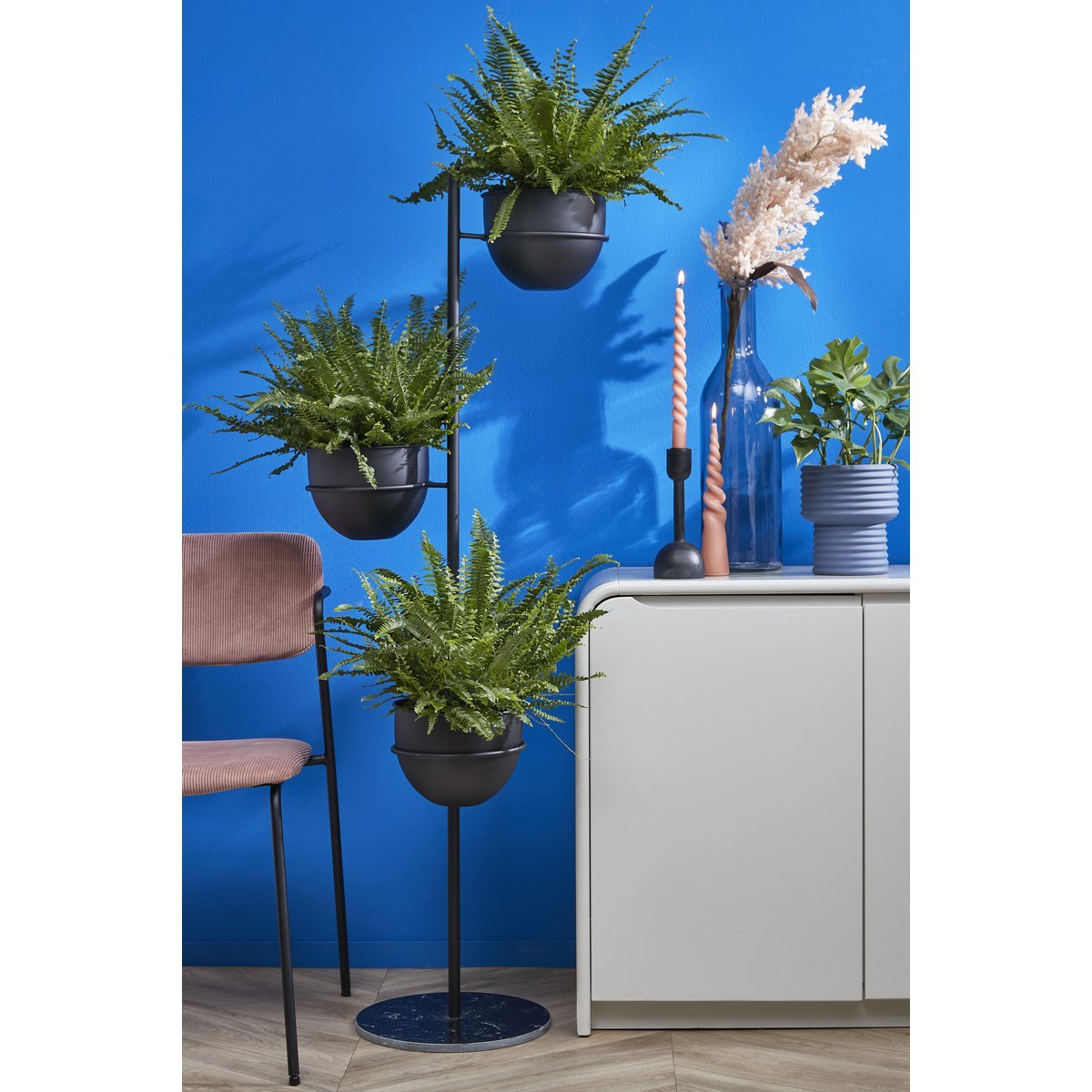Plantenhouder - L40 x B33 x H140 cm - Zwart