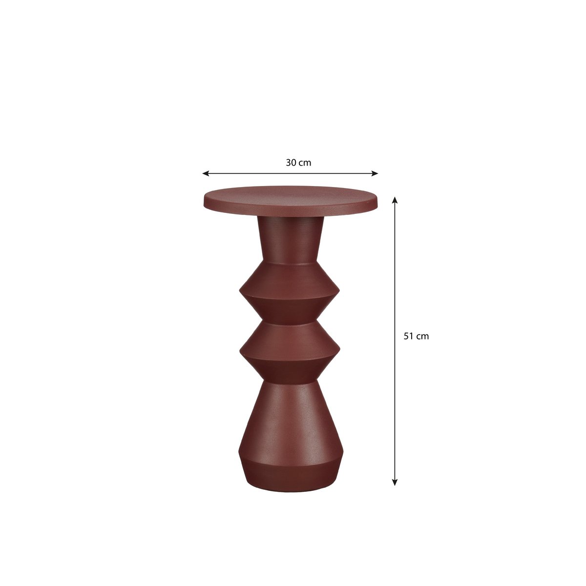 Estate Bijzettafel - H51 x Ø30 cm - Metaal - Donkerpaars