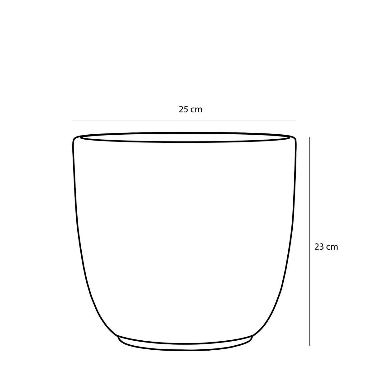 Tusca Bloempot - H23 x Ø25 cm - Antraciet