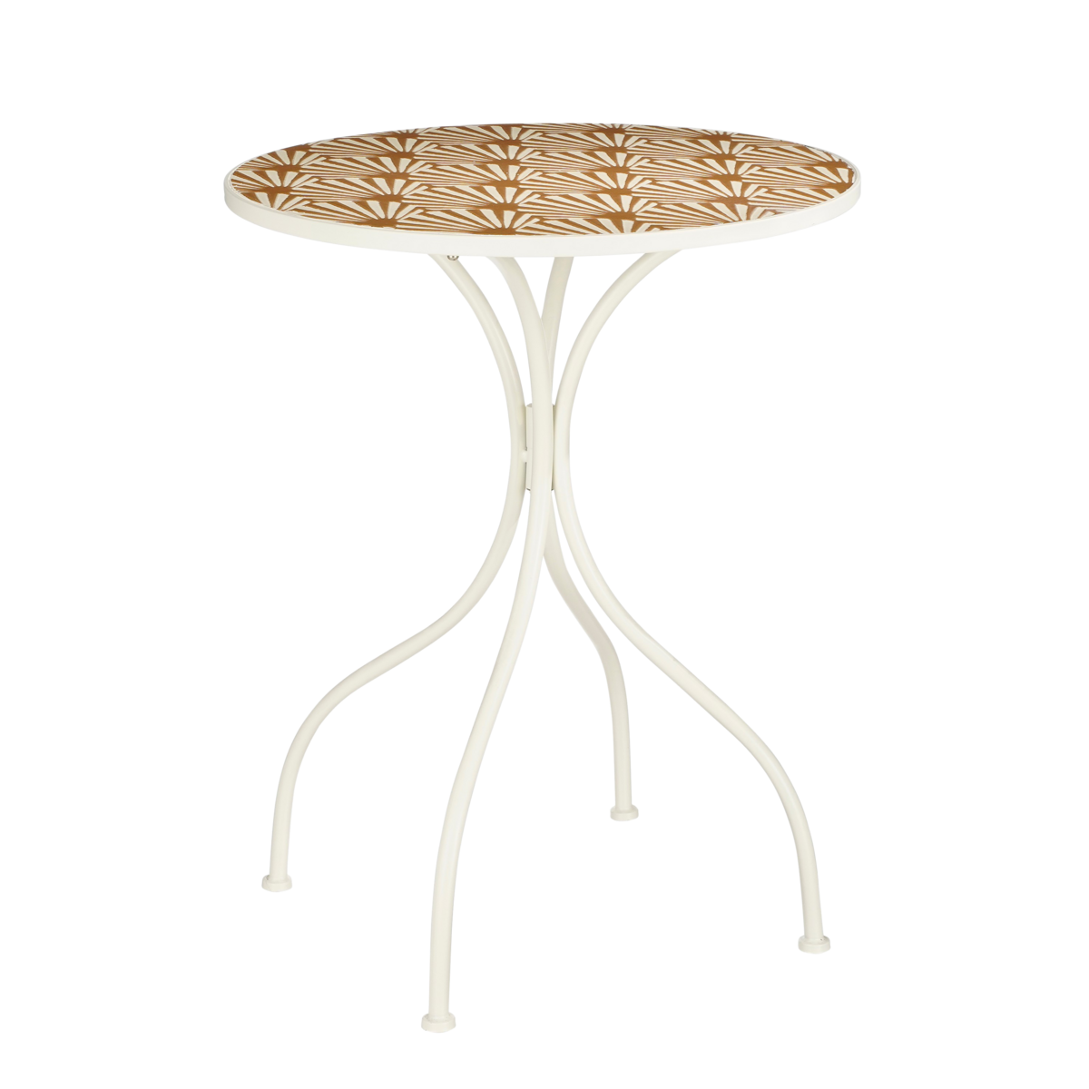Odile Bistrotafel voor Buiten - H76 x Ø61 - Metaal - Bruin, Wit