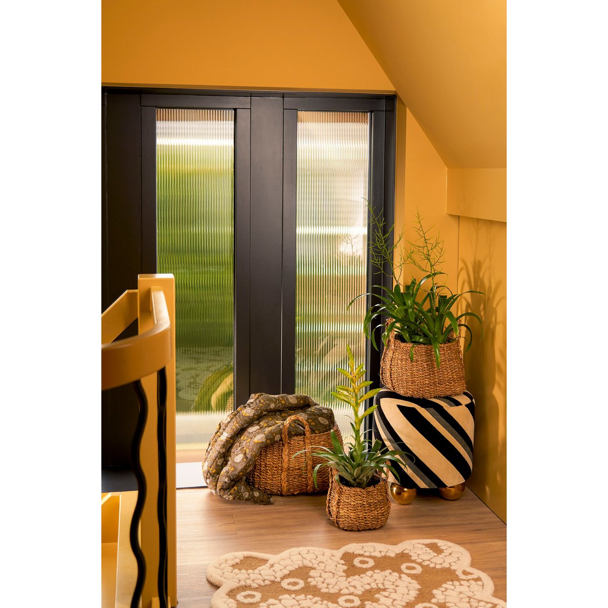 Plantenmand - Set van 3 - H25 x Ø35 cm - Bruin