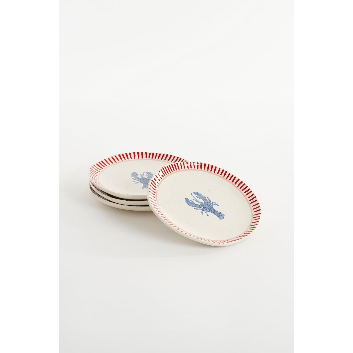 Ariane Ontbijtbord - Set van 4 - Ø21 cm - Steengoed - Roze