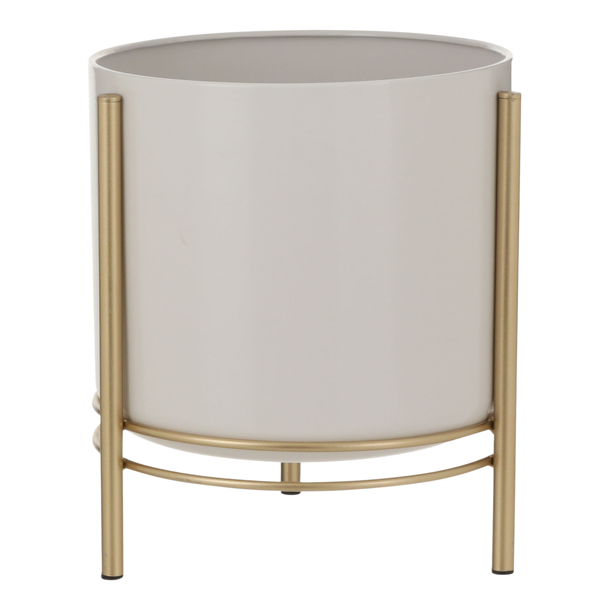 Sverre Bloempot op Standaard - H29 x Ø25 cm - Wit, Goud