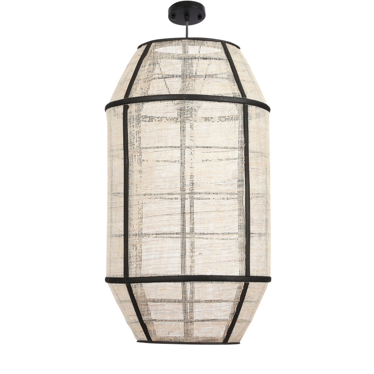 Pella Hanglamp - H58 x Ø33 cm - Linnen - Off-white