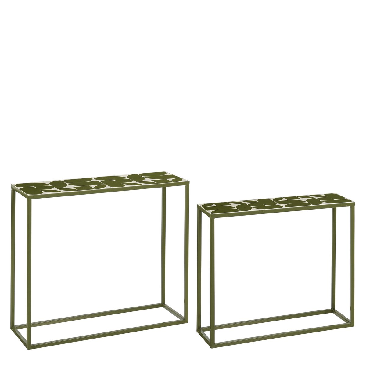 Bologna Bijzettafel Buiten - Set van 2 - L78 x B24 x H68 cm - Metaal - Groen