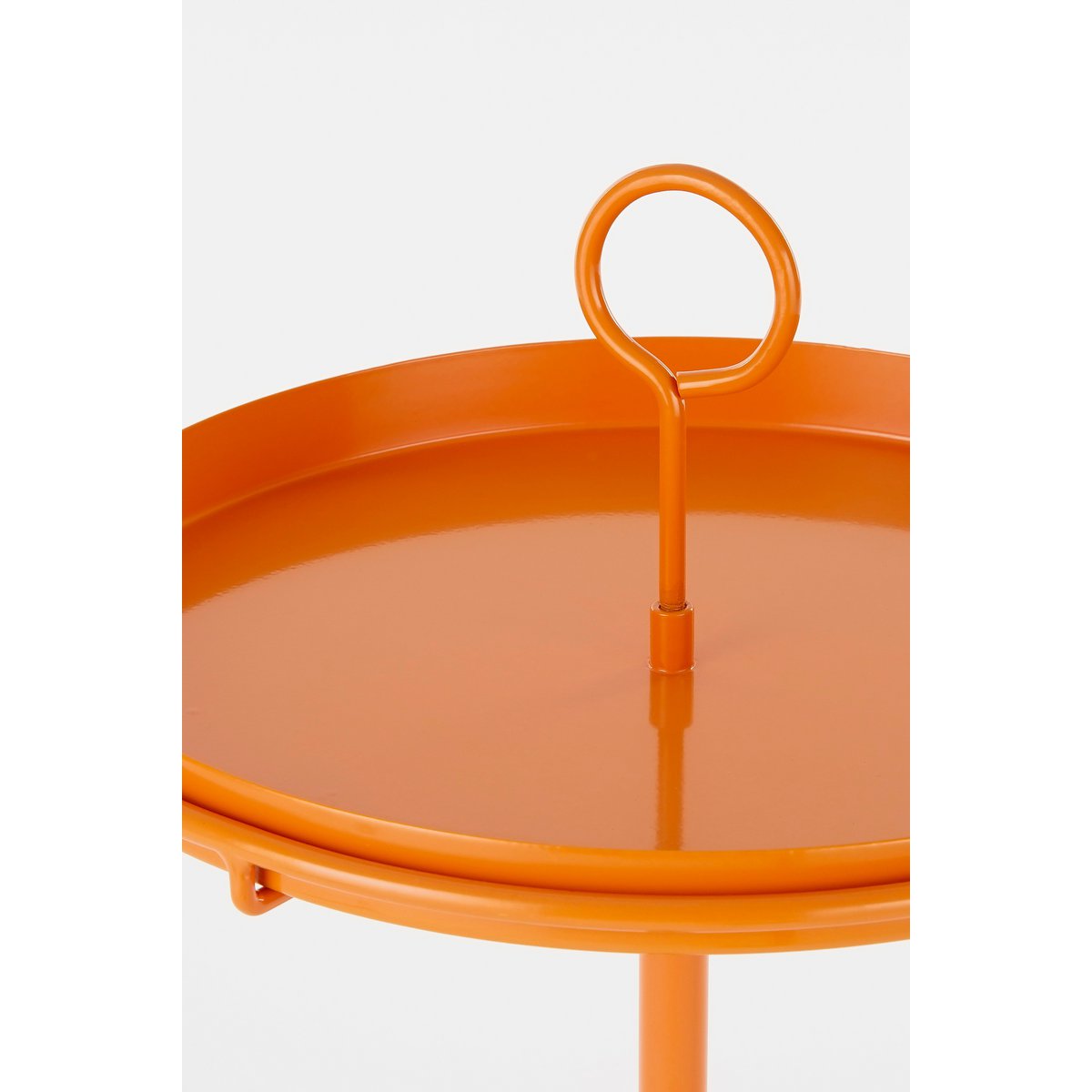 Aston Bijzettafel met Afneembaar Dienblad - H42 x Ø31 cm - Metaal - Oranje