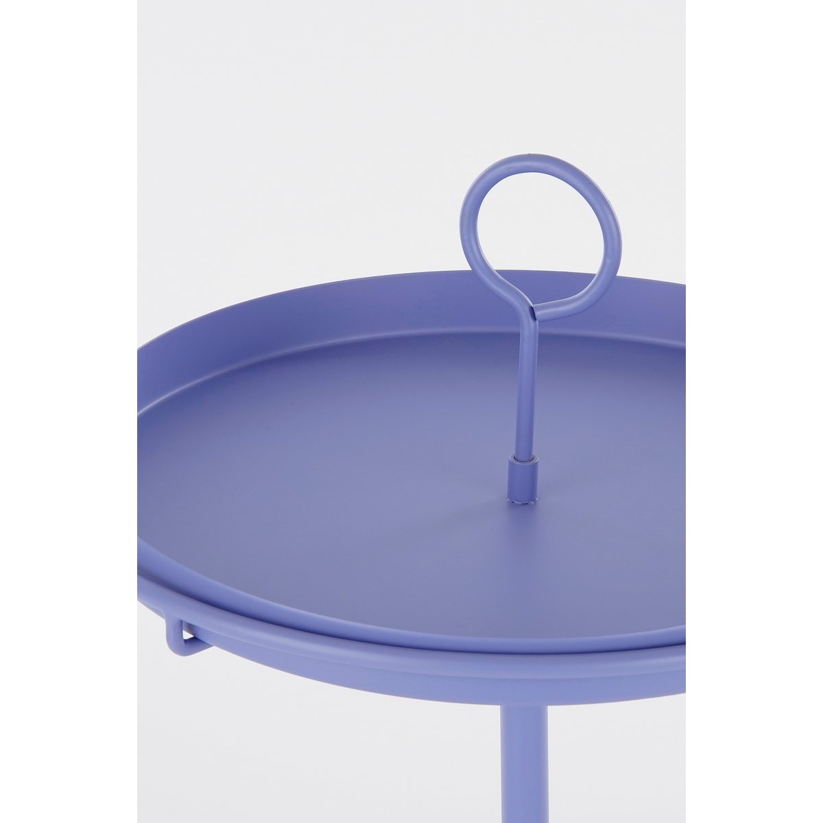 Aston Bijzettafel met Afneembaar Dienblad - H42 x Ø31 cm - Metaal - Lila