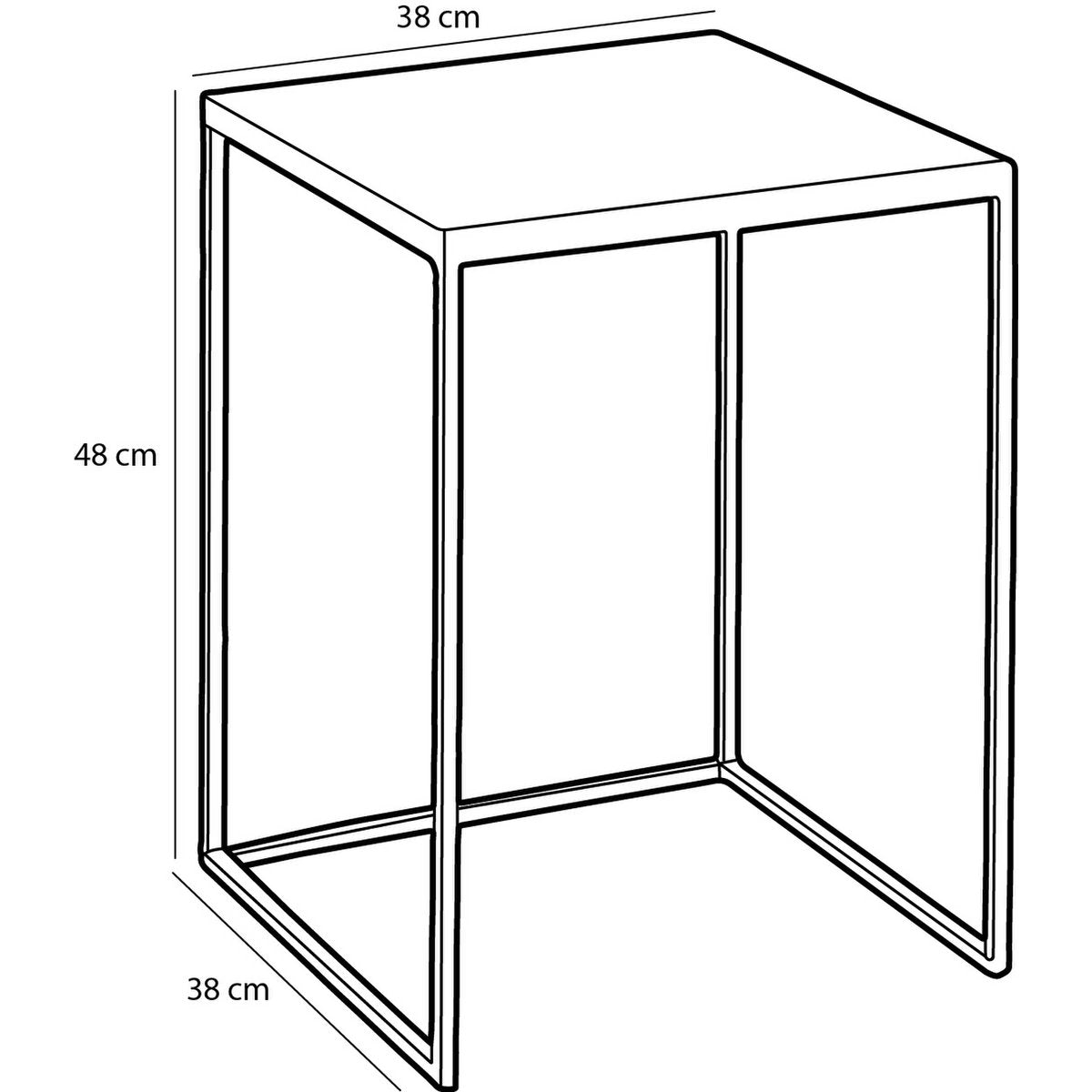 Aaron Bijzettafel voor Buiten - Set van 2 - L38 x B38 x H48 cm - Metaal - Grijs