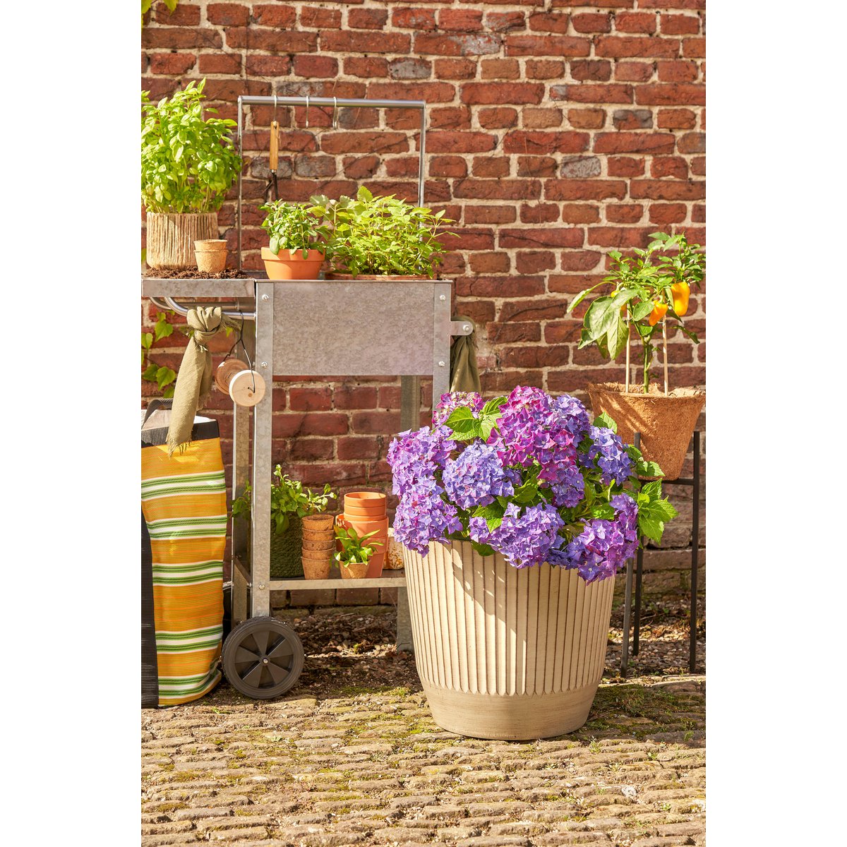 Rio Bloempot voor Buiten - H41 x Ø45 cm - Crème