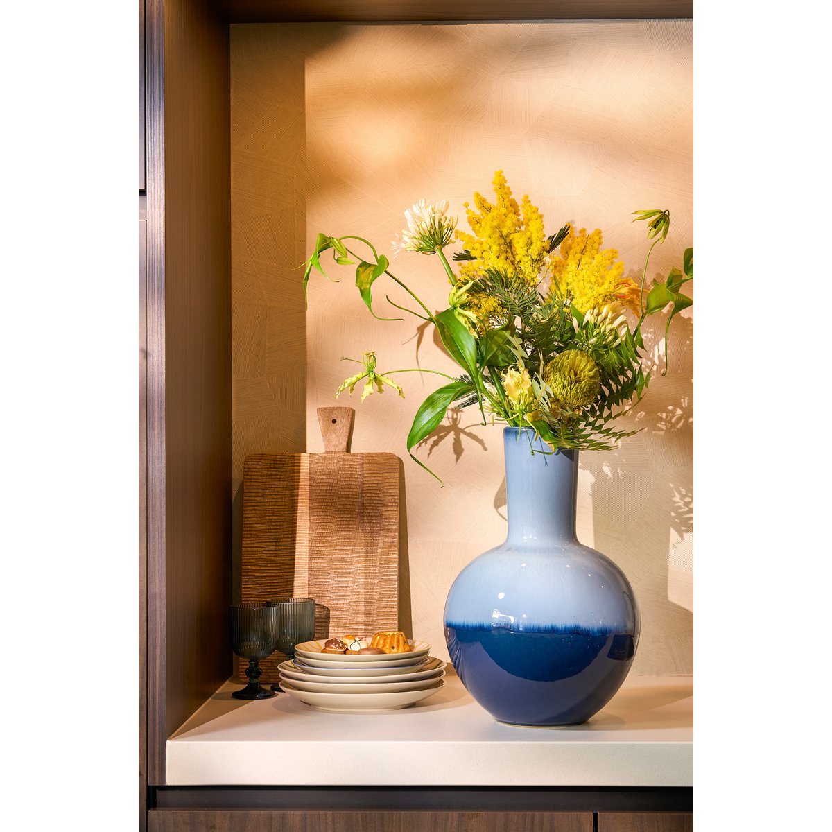 Holm Vaas - H42 x Ø29 cm - Keramiek - Blauw