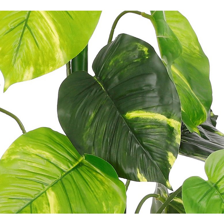 Caladium Kunstplant in Bloempot - H100 x Ø50 cm - Donkergroen