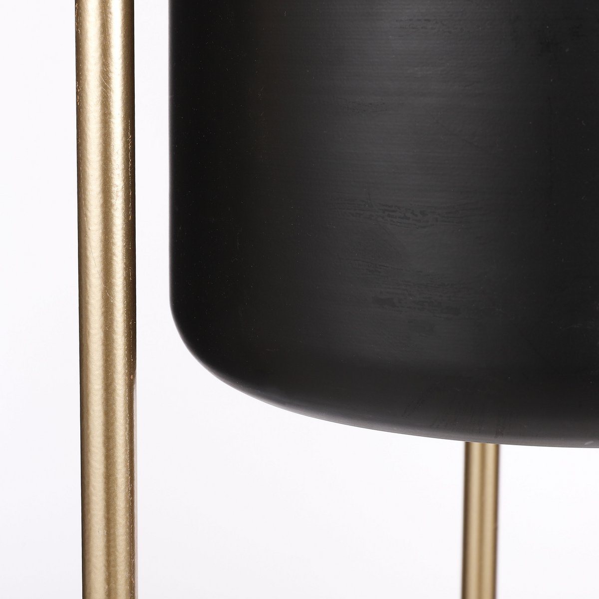 Sverre Bloempot op Standaard - H66 x Ø27 cm - Zwart, Goud