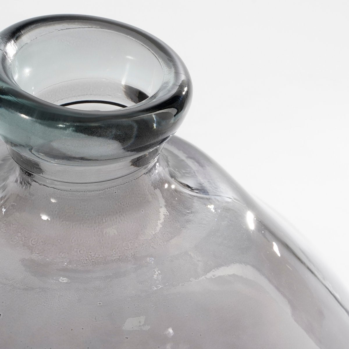 Pinto Vaas - H33 x Ø33 cm - Gerecycled Glas - Antraciet