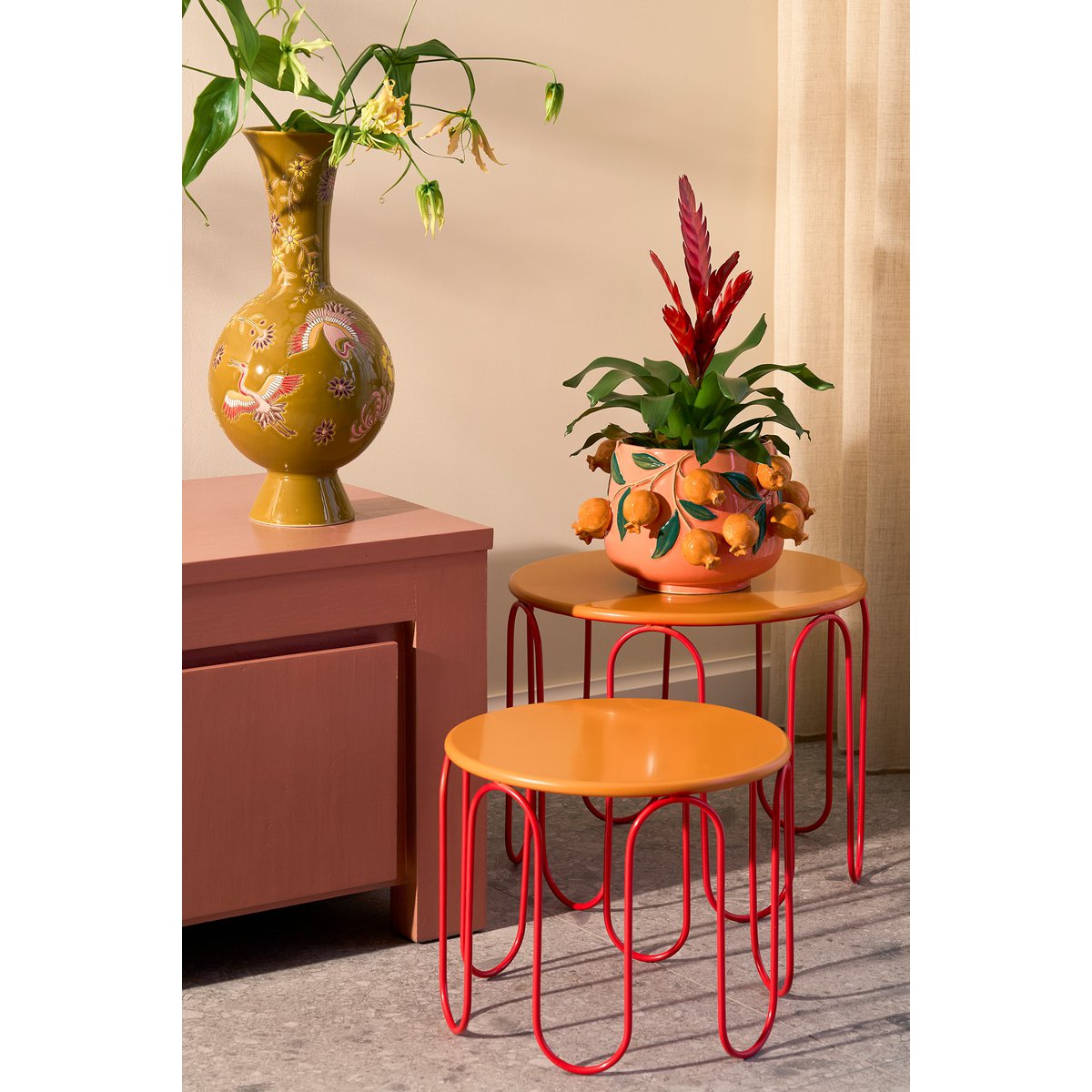 Melika Bloempot Binnen - H19 x Ø29 cm - Keramiek - Roze