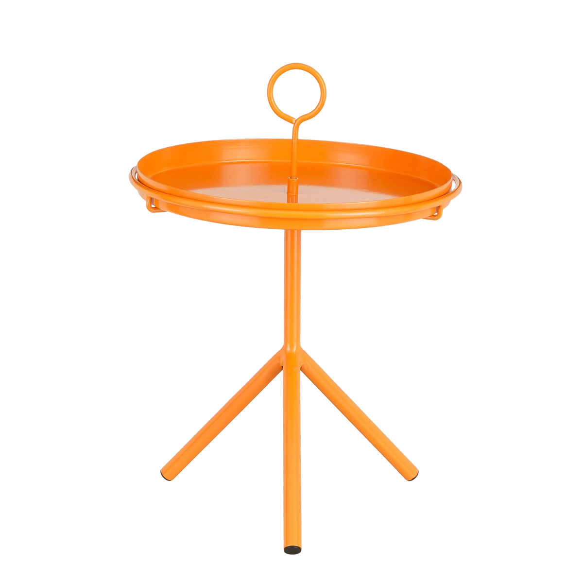 Aston Bijzettafel met Afneembaar Dienblad - H42 x Ø31 cm - Metaal - Oranje