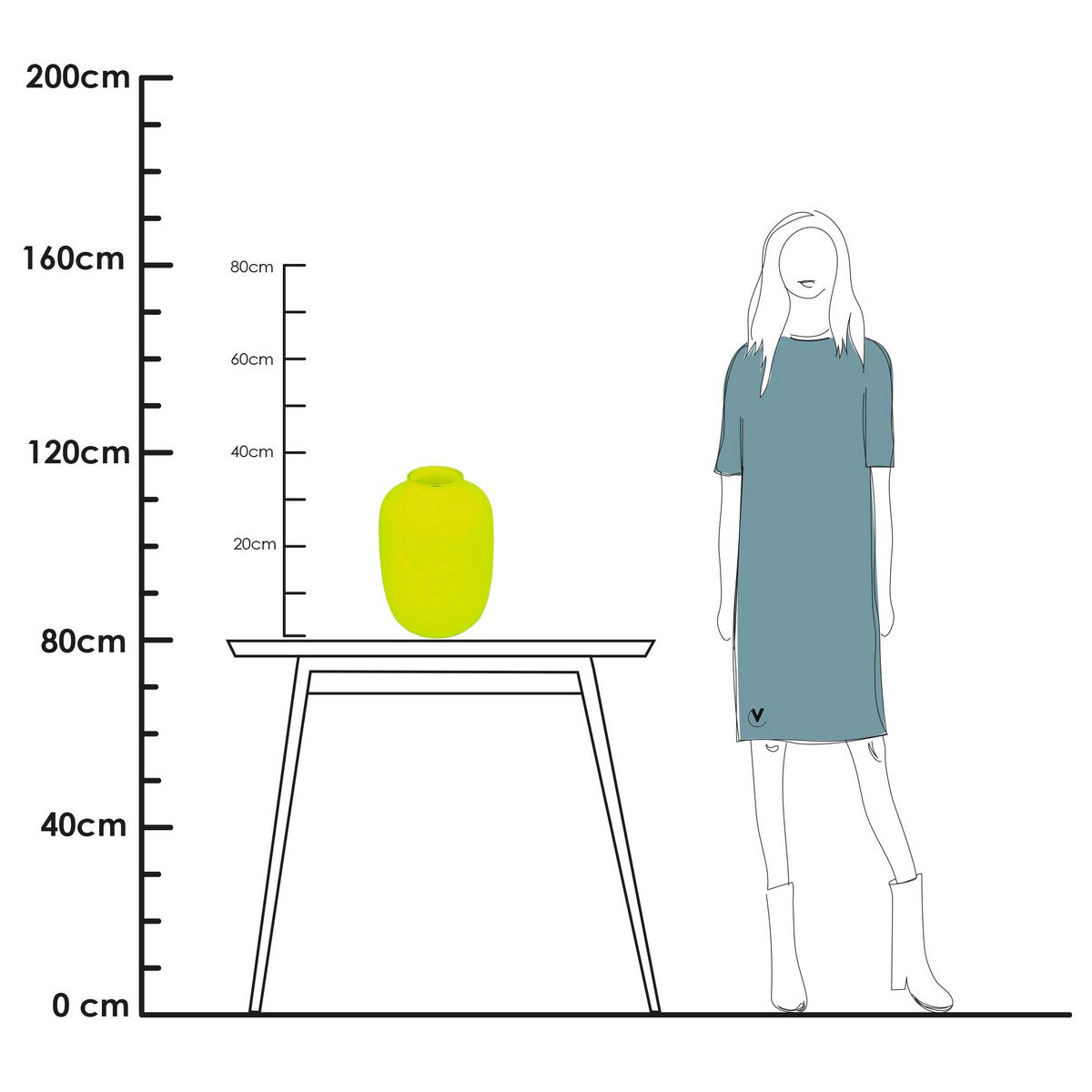 Artic M Neon yellow Ø25 x H35 cm