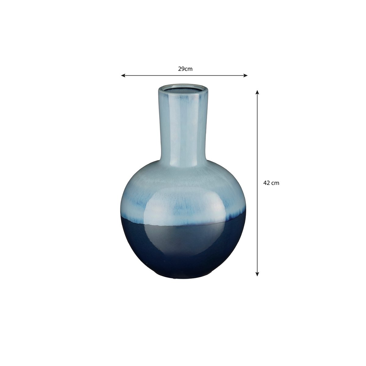 Holm Vaas - H42 x Ø29 cm - Keramiek - Blauw