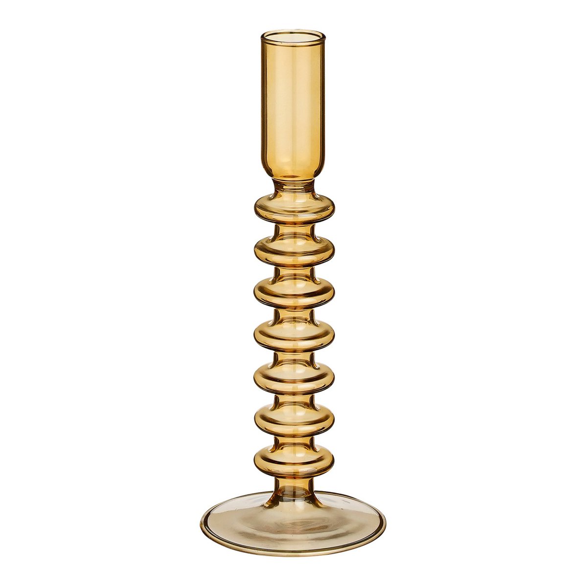 Agios Kandelaar - H20 x Ø8 cm - Glas - Bruin