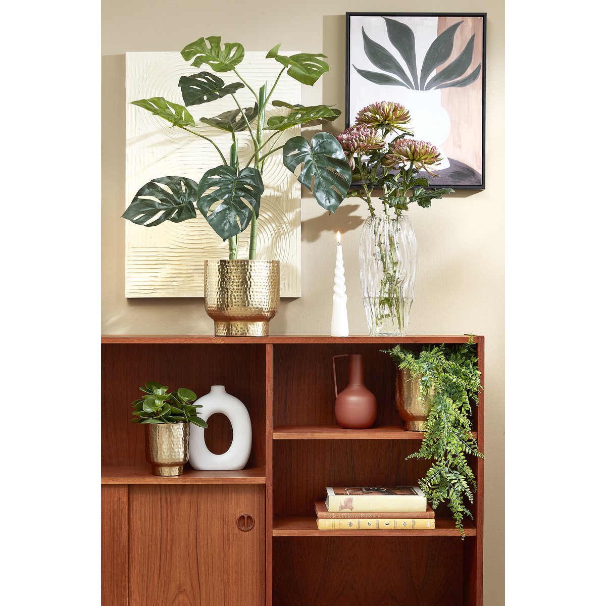 Monstera Kunstplant in Bloempot - H100 x Ø50 cm - Groen