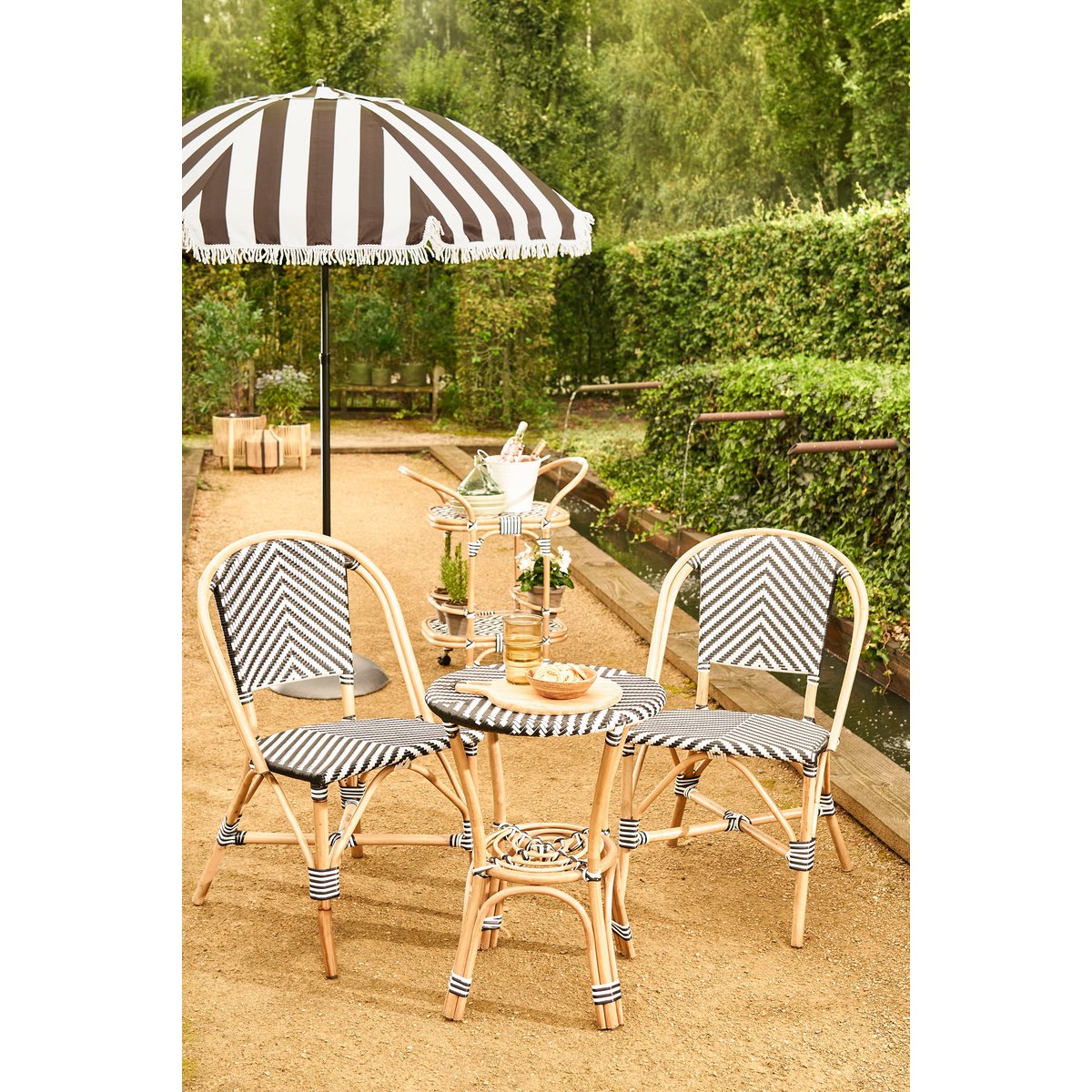 Mandox Bistrotafel voor Buiten - H66 x Ø50 cm - Zwart, Wit