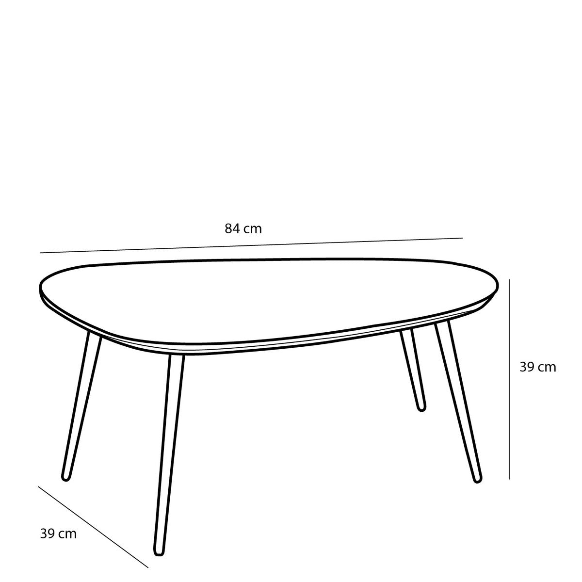 Jailey Bijzettafel - Set van 2 - L84 x B39 x H39 cm - Gerecycled Hout - Zwart