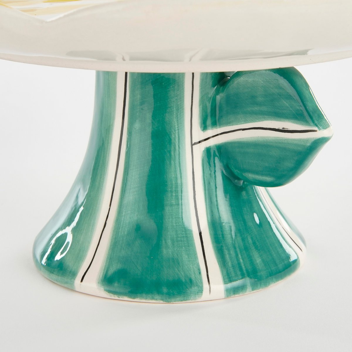 Taartplateau Bloem - H11 x Ø21 cm - Dolomiet - Geel