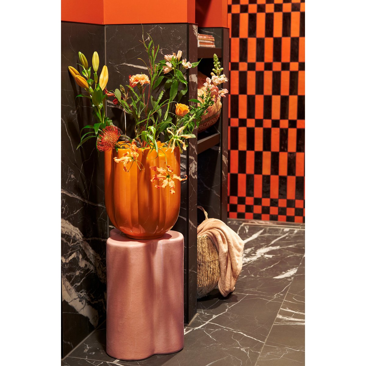 Minda Tulpenvaas - H34 x Ø28 cm - Keramiek - Oranje