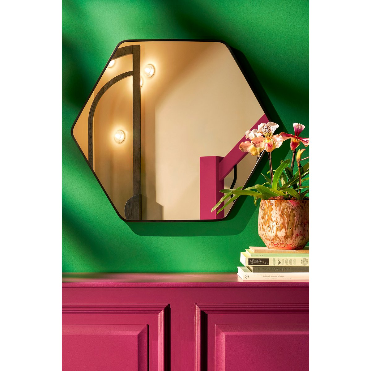 Rossi Wandspiegel - L80 x B71 cm - Metaal - Zwart