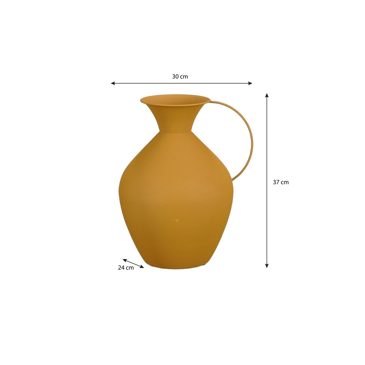 Gyge Vaas - L30 x B24 x H37 cm - Metaal - Geel