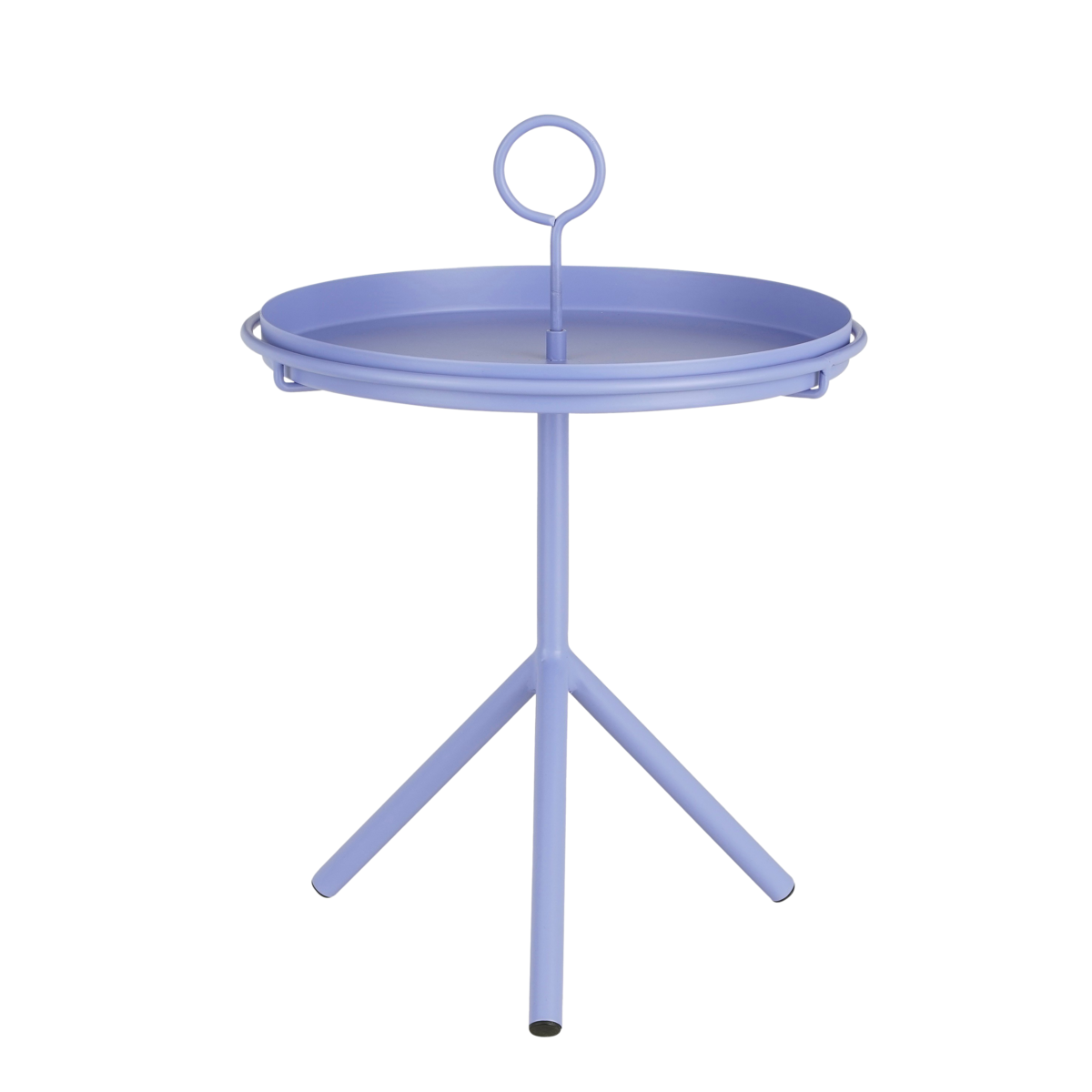 Aston Bijzettafel met Afneembaar Dienblad - H42 x Ø31 cm - Metaal - Lila