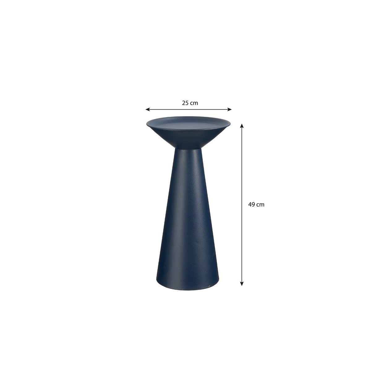 Chiel Bijzettafel - H49 x Ø25 cm - FSC 100% - Metaal - Donkerblauw