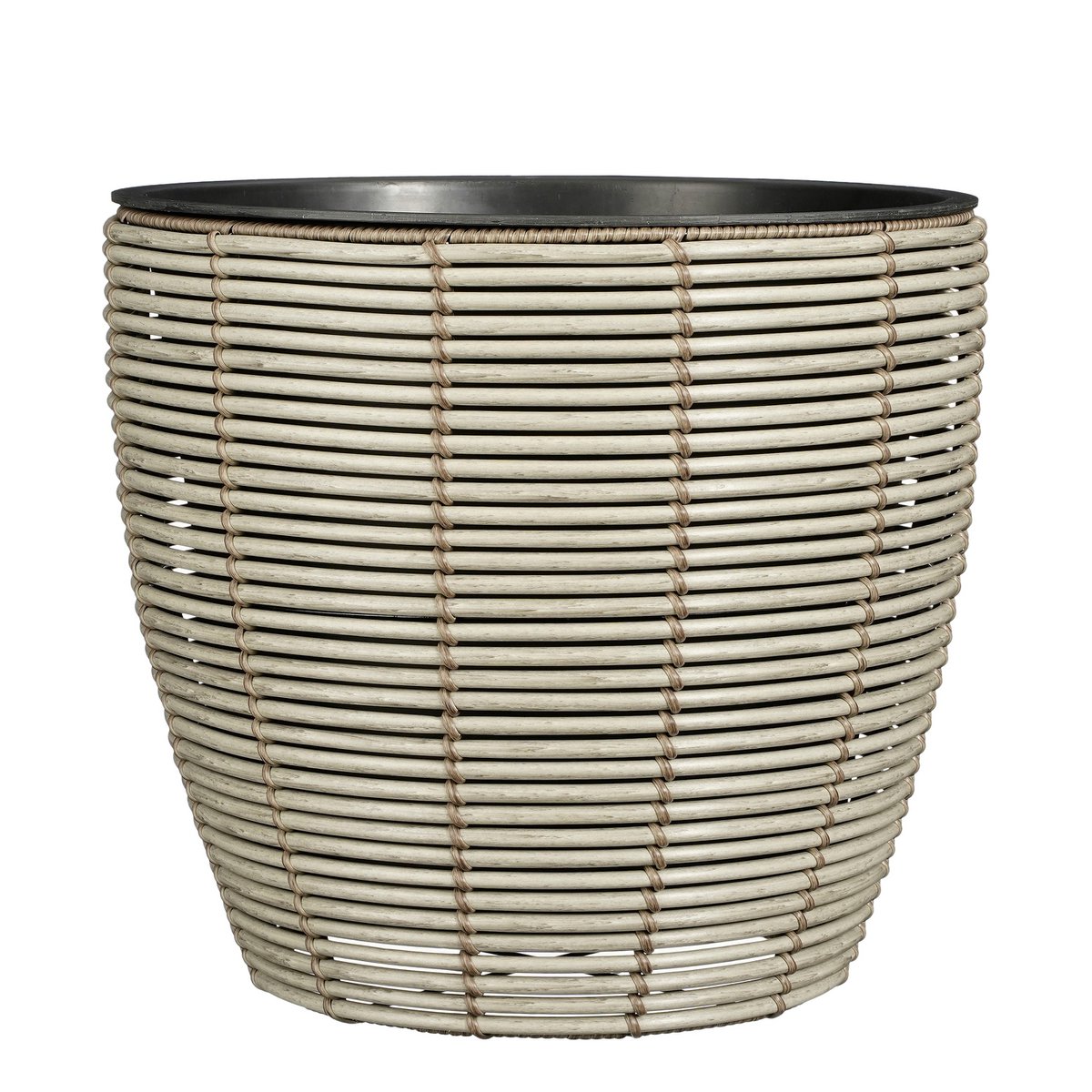 Durban Bloempot Buiten - Set van 3 - H36 x Ø40 cm - Gerecycled Plastic - Grijs
