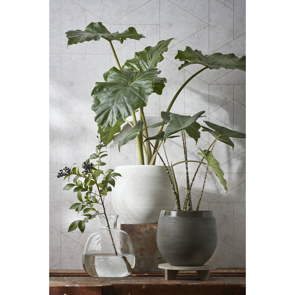 Douro Bloempot - H18 x Ø20 cm - Terracotta - Off White