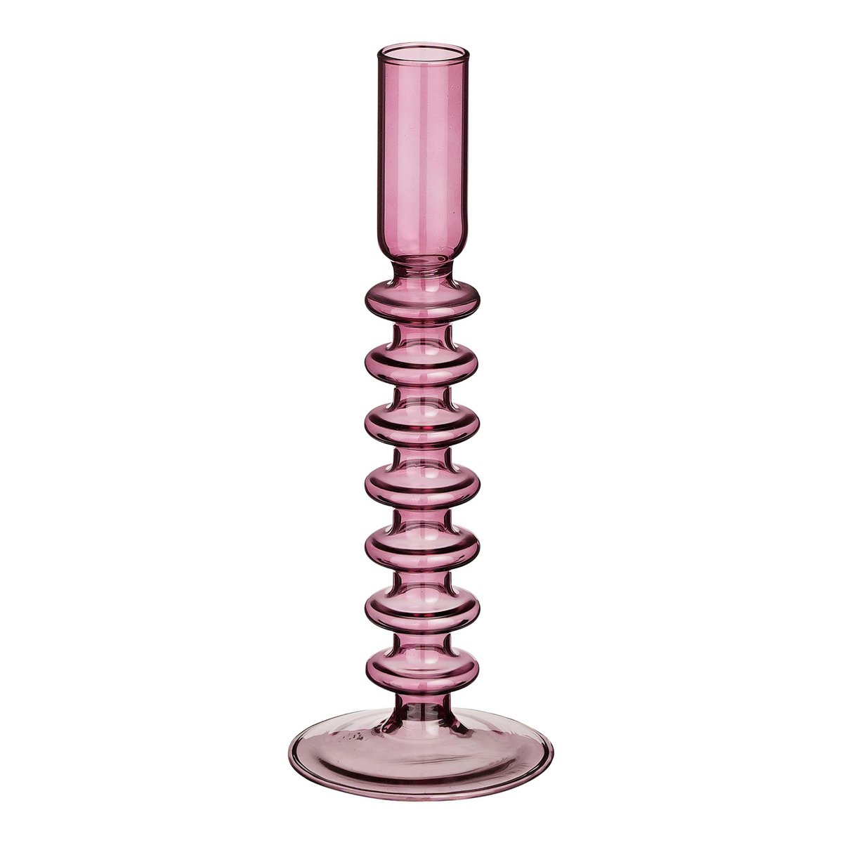Agios Kandelaar - H20 x Ø8 cm - Glas - Donkerpaars