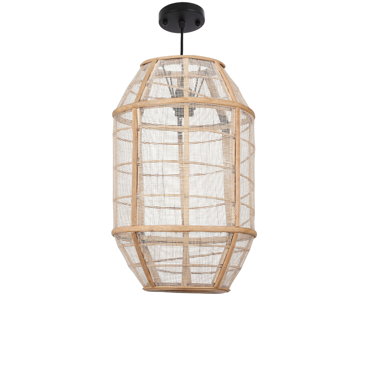 Pella Hanglamp - H46 x Ø29 cm - Linnen - Beige