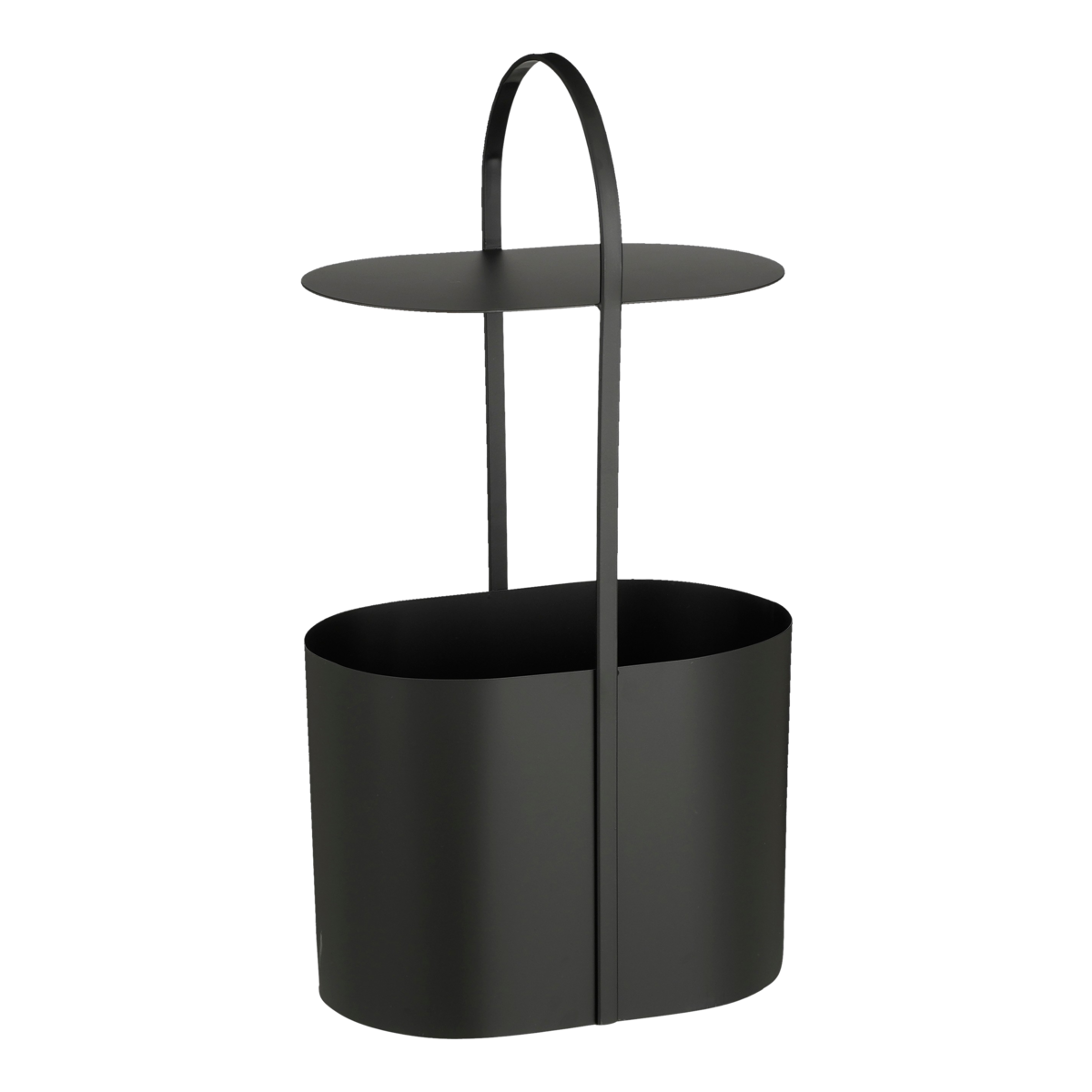 Bijzettafel met Lectuurbak - L35 x B24 x H69 cm - Metaal - Zwart