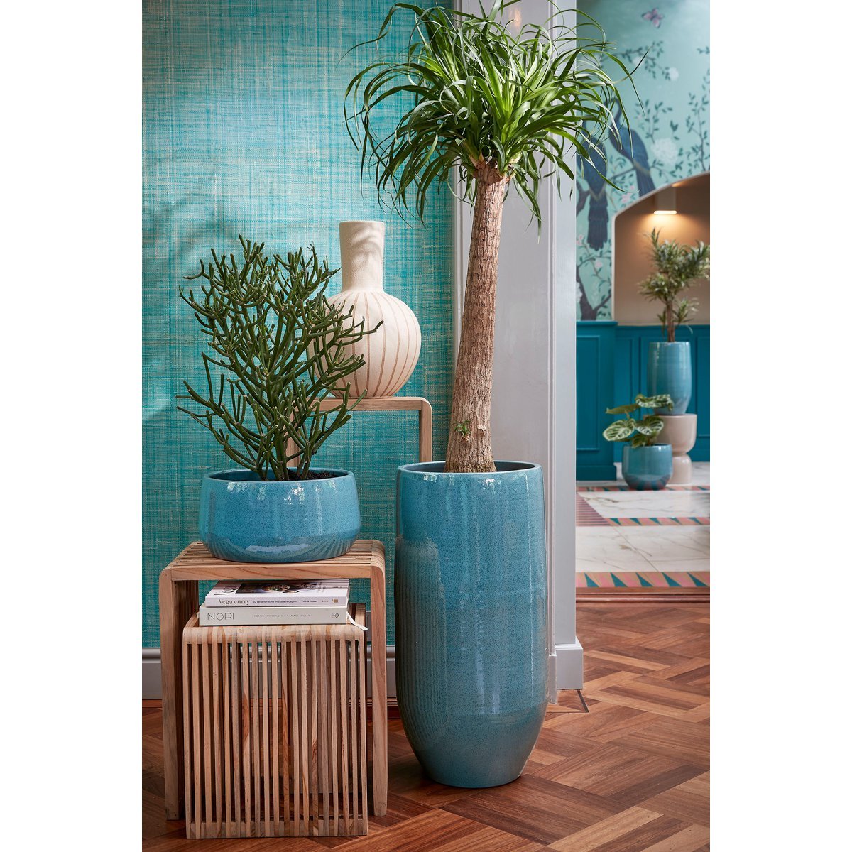 Yonker Bijzettafel - Set van 3 - L44 x B34 x H50 cm - Gerecycled Hout - Bruin