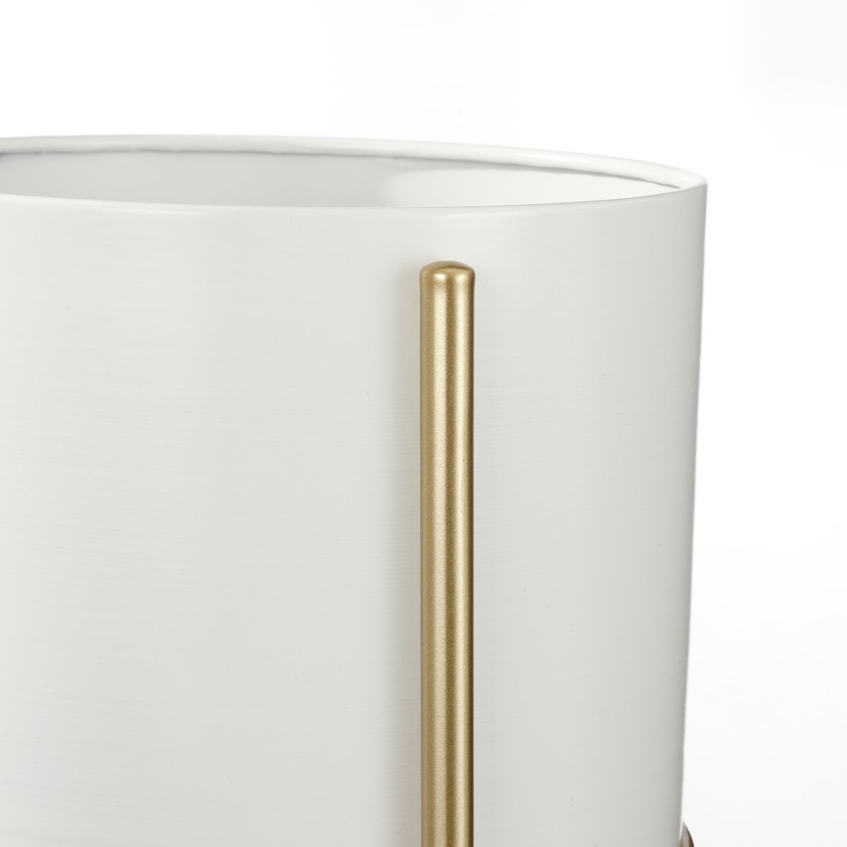Sverre Bloempot op Standaard - H29 x Ø25 cm - Wit, Goud