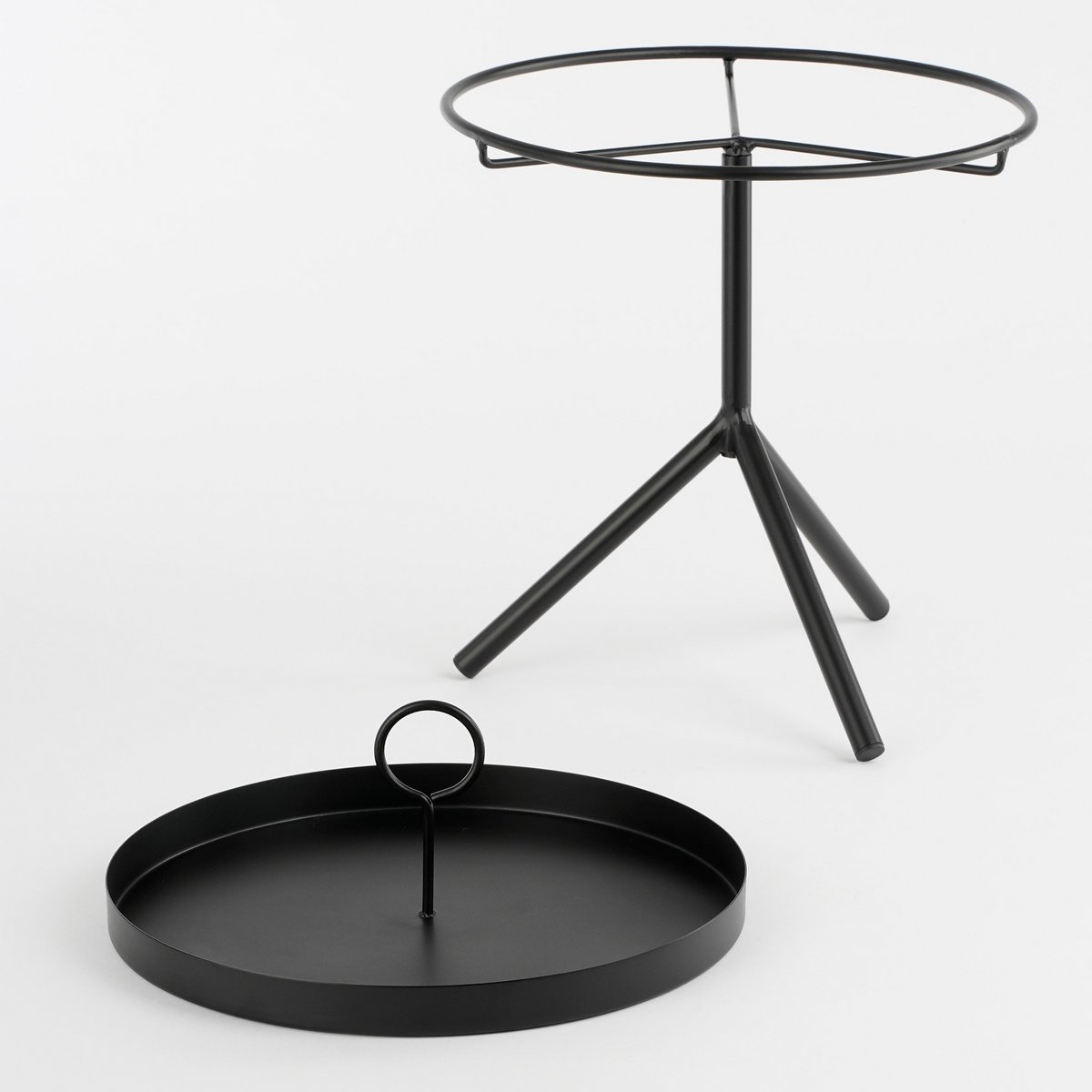Aston Dienbladtafel - H40 x Ø31 cm - Metaal - Zwart
