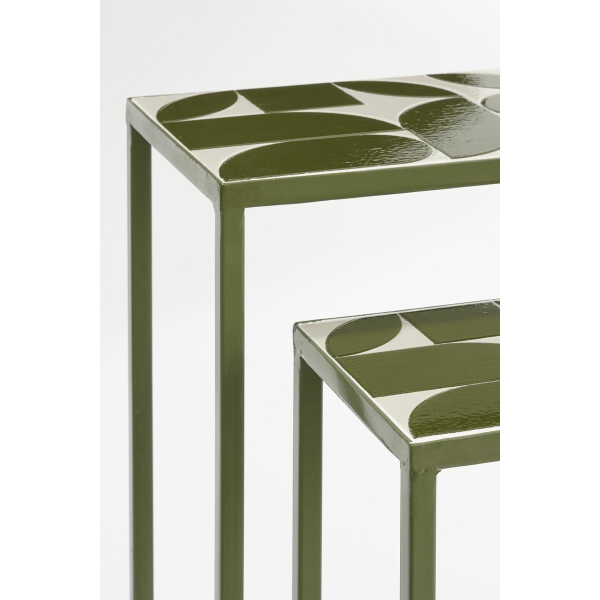 Bologna Bijzettafel Buiten - Set van 2 - L78 x B24 x H68 cm - Metaal - Groen