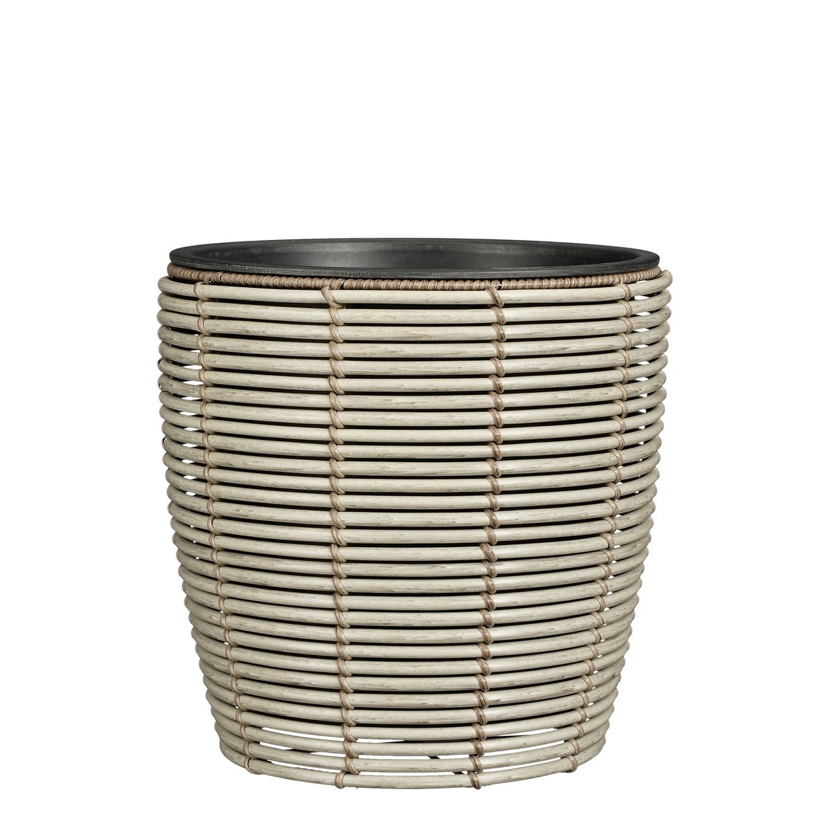 Durban Bloempot Buiten - Set van 3 - H36 x Ø40 cm - Gerecycled Plastic - Grijs
