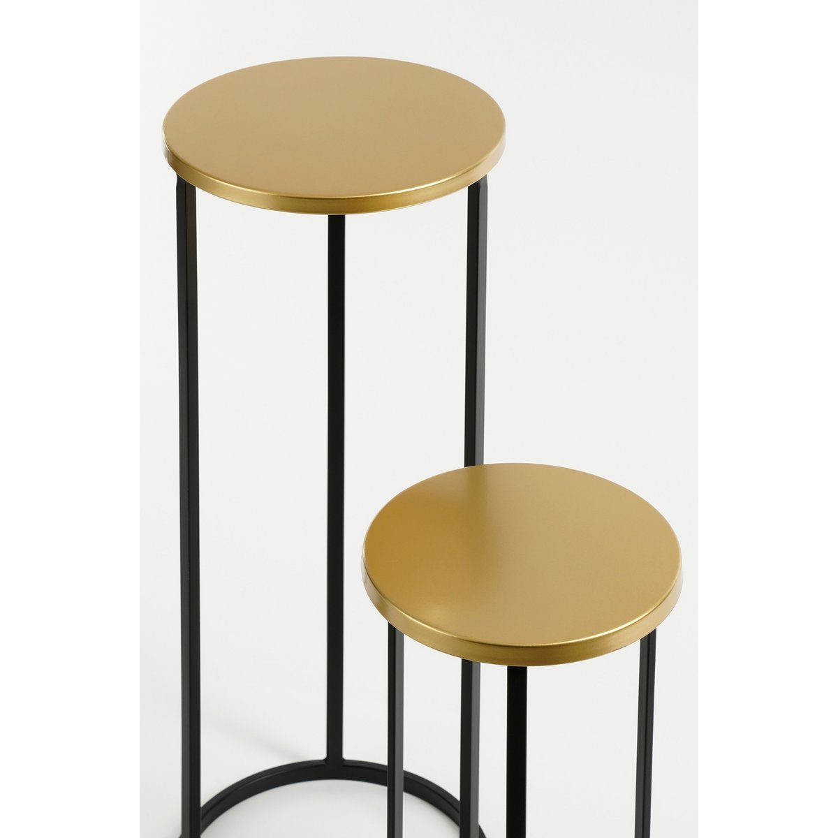 Noah Bijzettafel - Set van 2 - H70 x Ø27 cm - Goud, Zwart