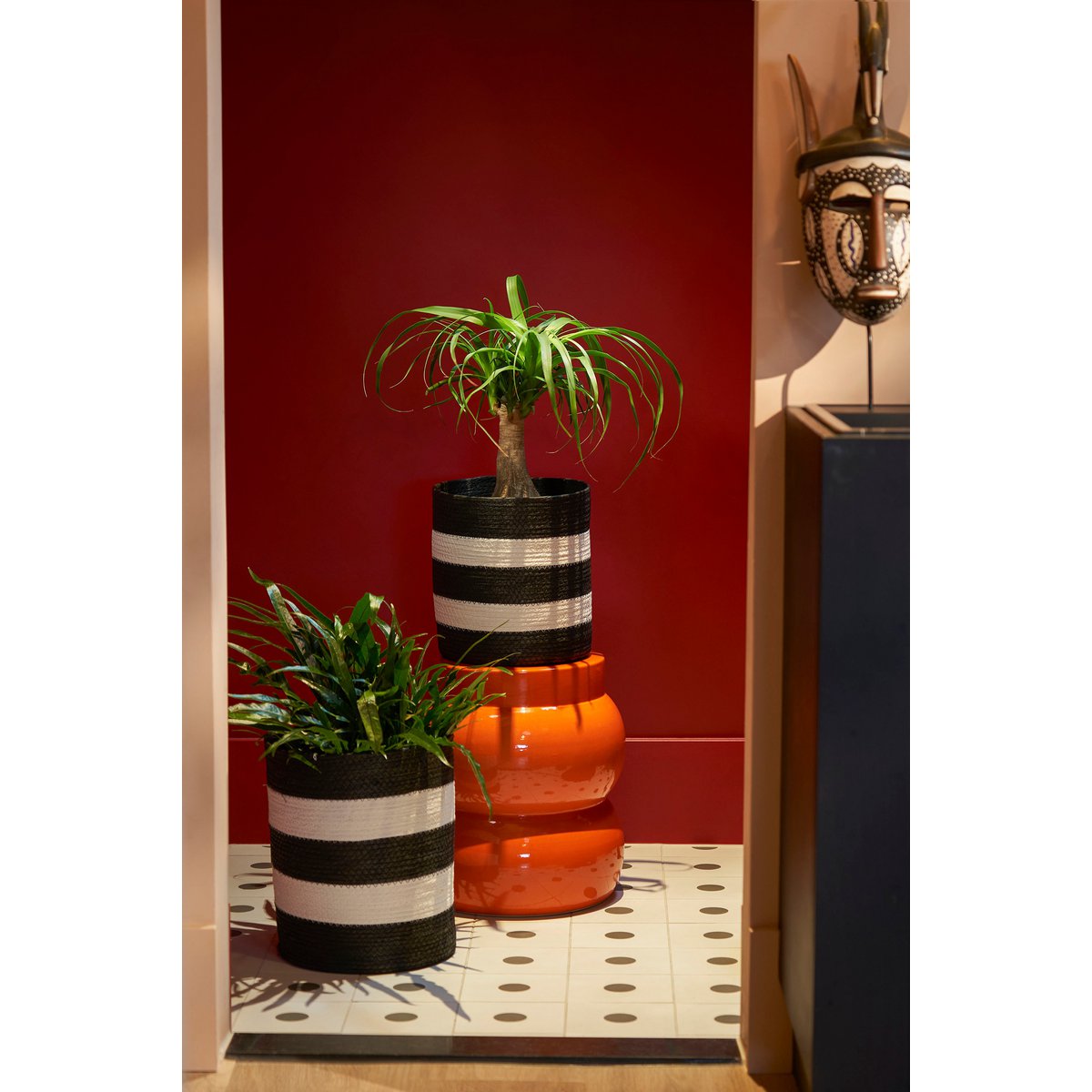 Vendi Bijzettafel - H40 x Ø35 cm - Keramiek - Oranje