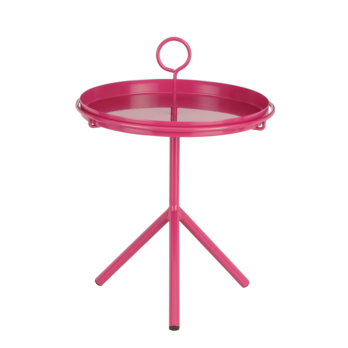 Aston Bijzettafel met Afneembaar Dienblad - H42 x Ø31 cm - Metaal - Fuchsia