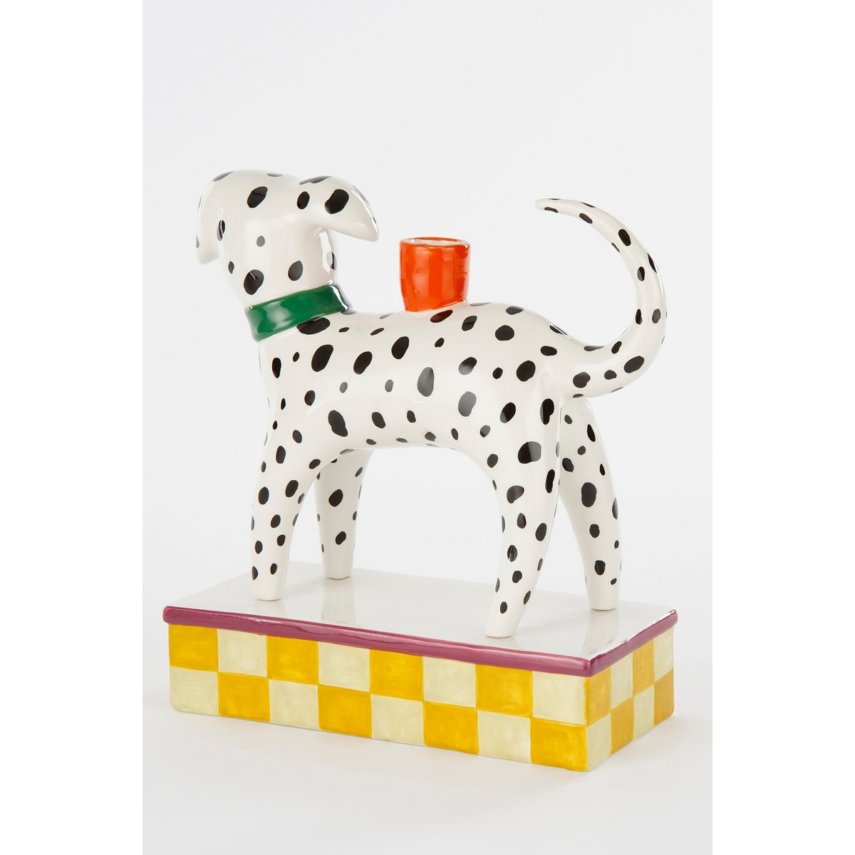 Kandelaar Hond - L26 x B11 x H27 cm - Keramiek - Wit