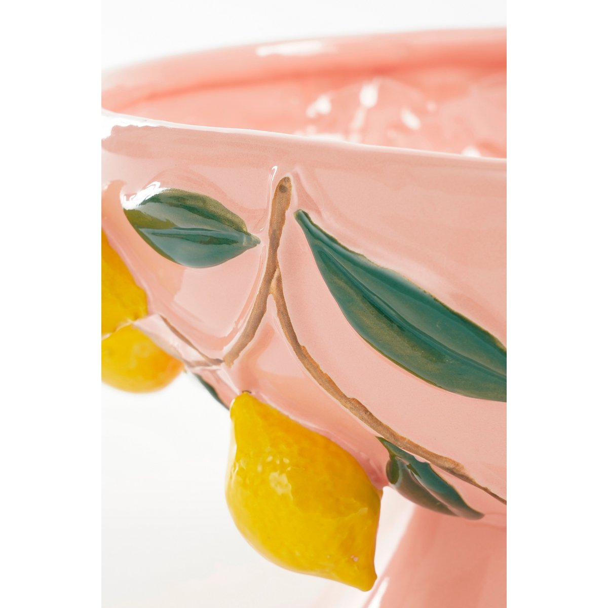Melika Decoratie Schaal - H16 x Ø39 cm - Keramiek - Lichtroze