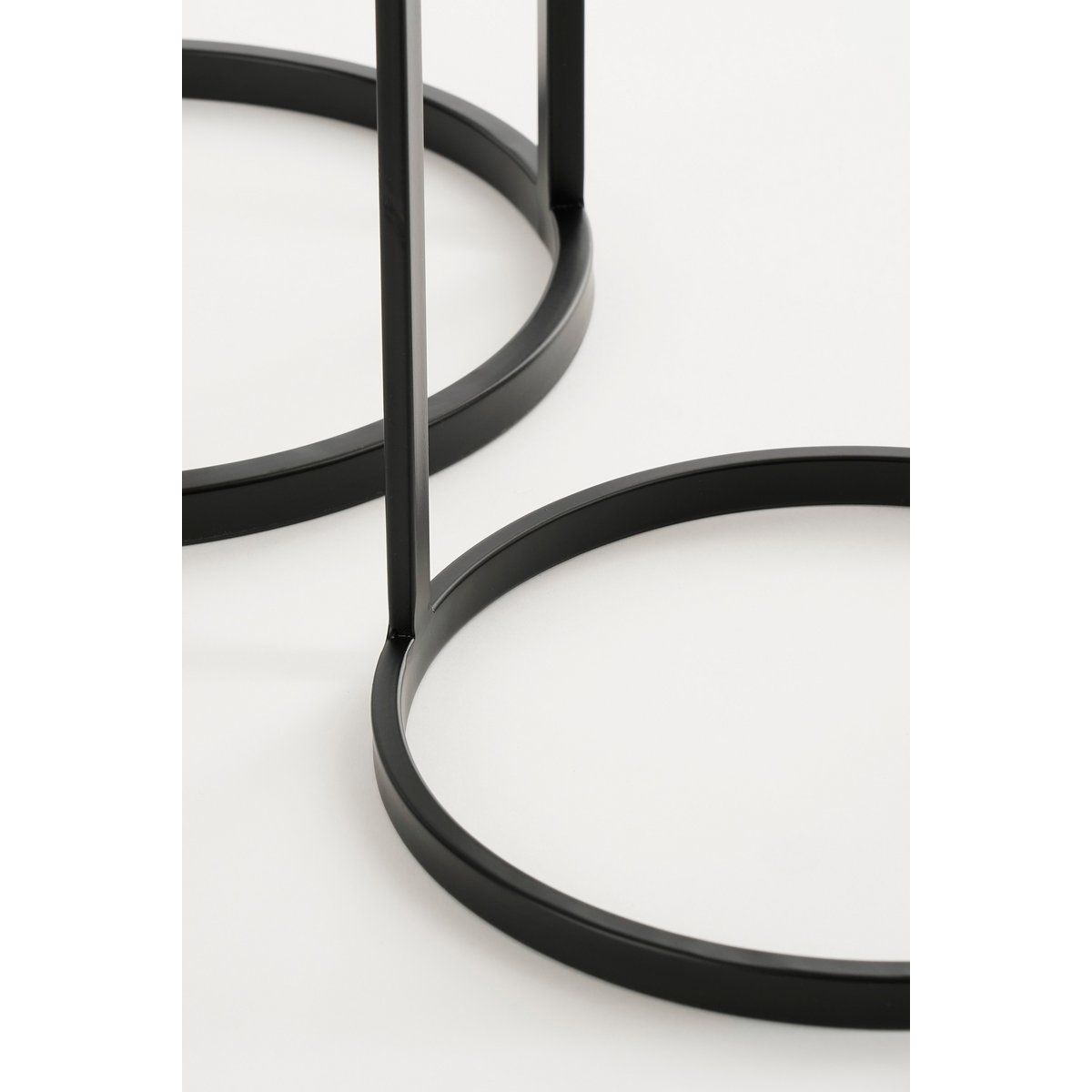 Noah Bijzettafel - Set van 2 - H70 x Ø27 cm - Goud, Zwart