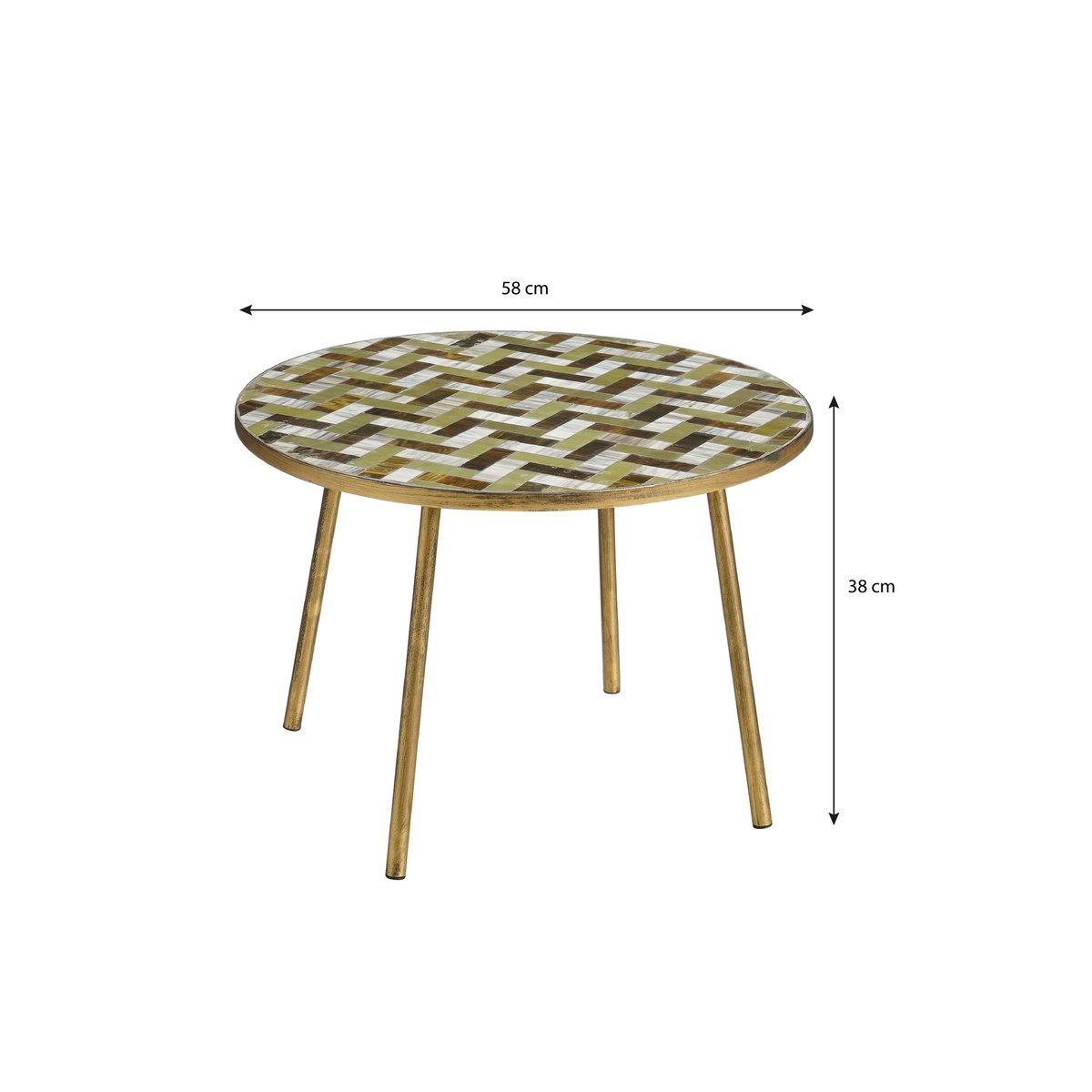 Alanza Bijzettafel Buiten - H38 x Ø58 cm - Metaal - Groen