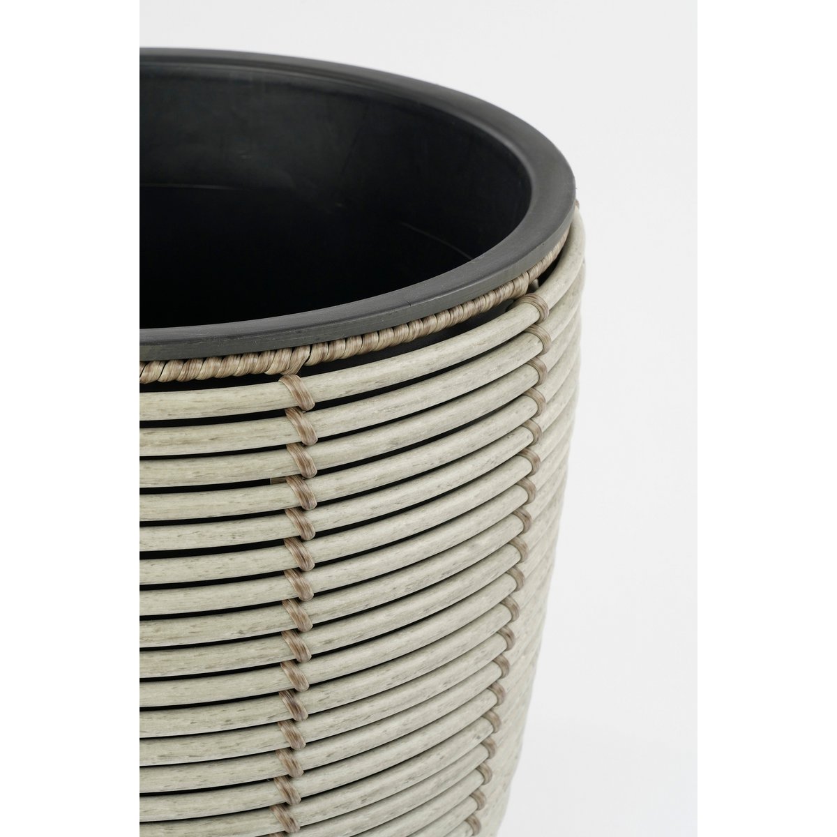 Durban Bloempot Buiten - Set van 3 - H36 x Ø40 cm - Gerecycled Plastic - Grijs